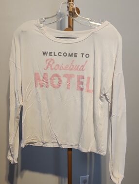 Rosebud Motel Graphic Long-Sleeve Tee - White/Pink